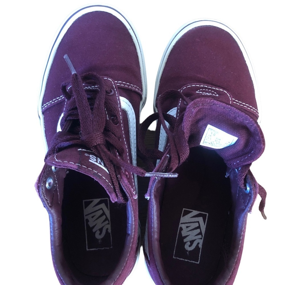 Vans Sneakers Unisex Size 1 Burgundy  Lace Up Beautiful Gently Used Condition - Picture 6 of 7